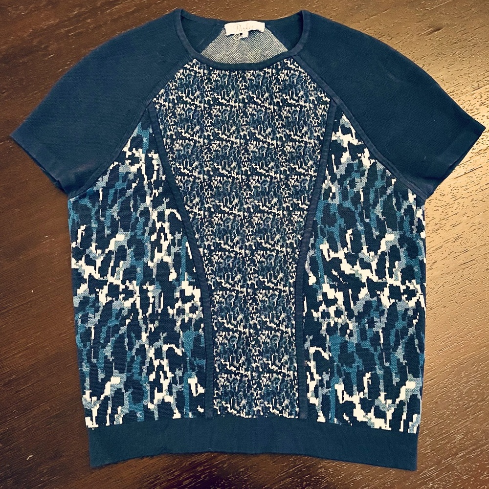 Parker Jenna Jacquard Knit Top, Sz xs